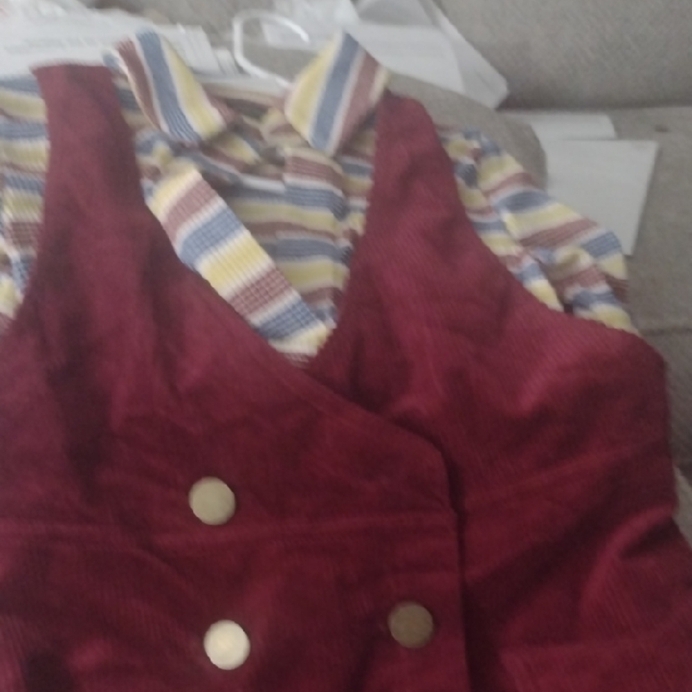 Stylish Kids Casual Dress in Red and Multicolor